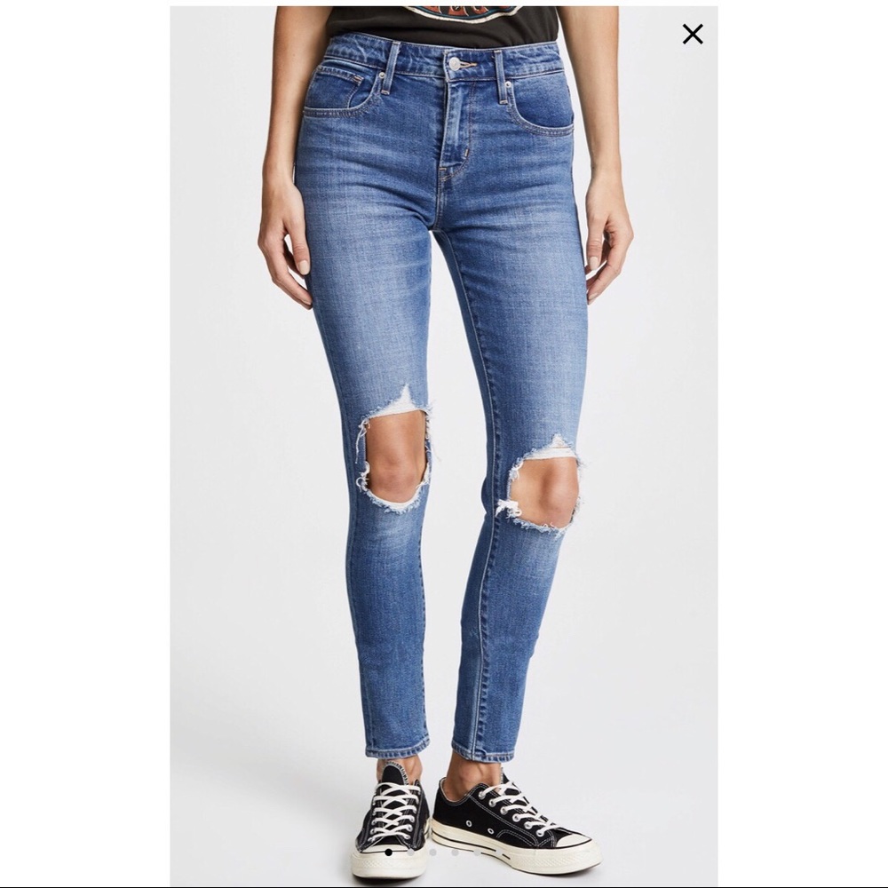 Levi’s 721 High Rise Skinny Distressed jeans $88
